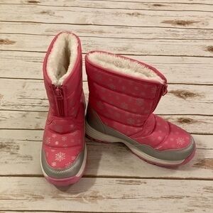 Wonder Nation Girls Pink Rain Snow Boots Size 3